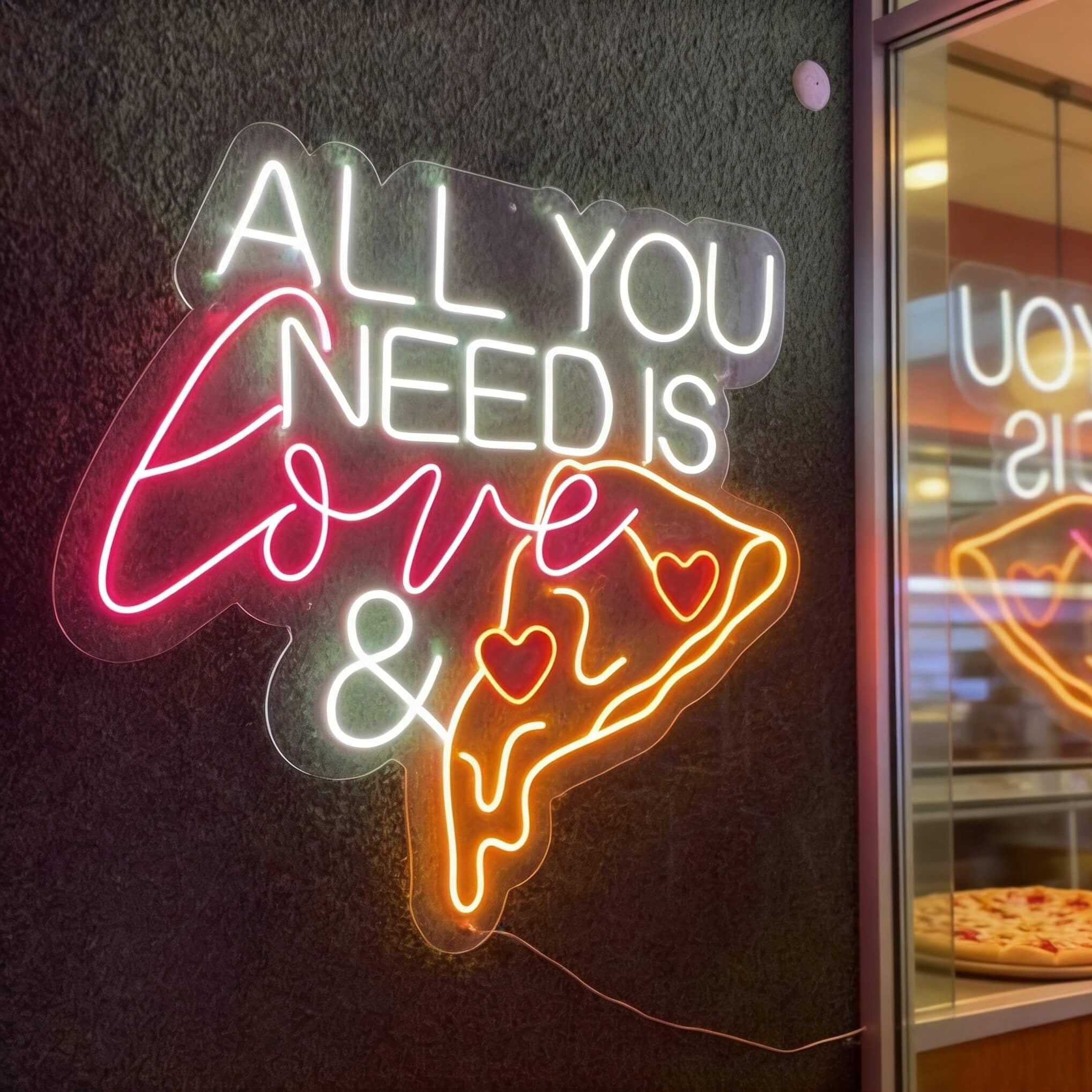 All You Need is Love & Pizza Led Neon Sign – goodvibeneon