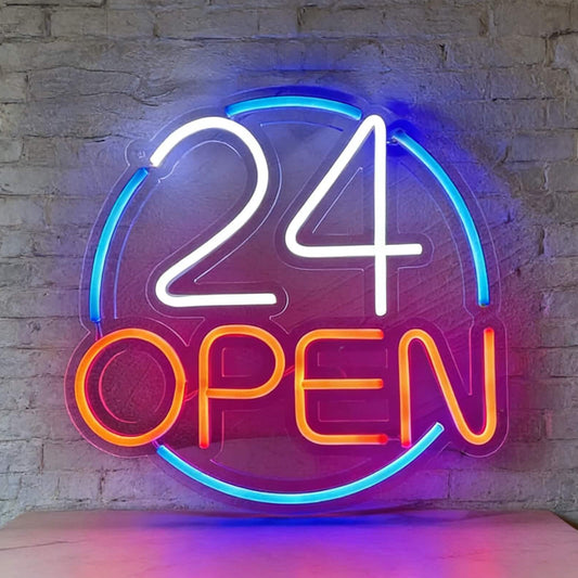 24 Hours Open Open Sign Led Custom Neon Sign