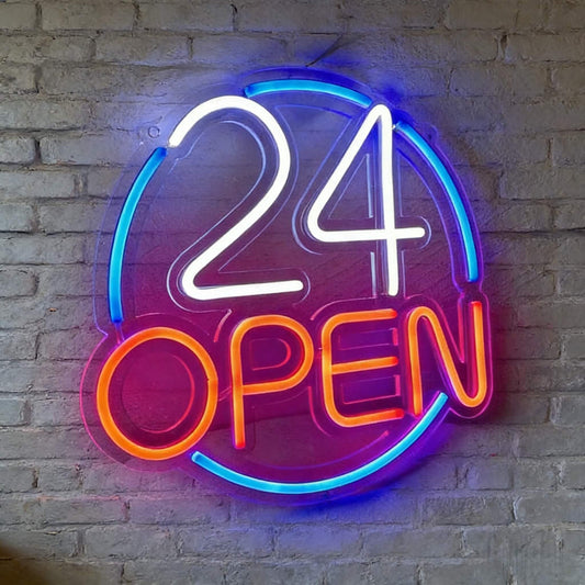 24 Hours Open Open Sign Led Custom Neon Sign