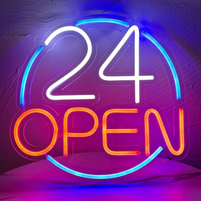 24 Hours Open Open Sign Led Custom Neon Sign