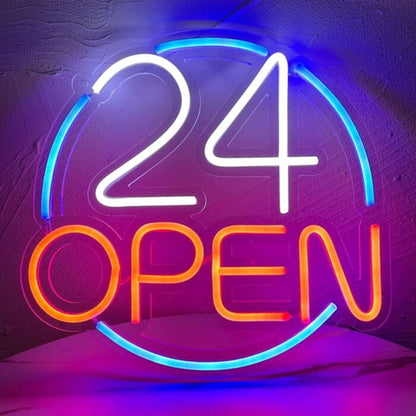 24 Hours Open Open Sign Led Custom Neon Sign
