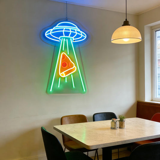 UFO Pizza LED Neon Sign