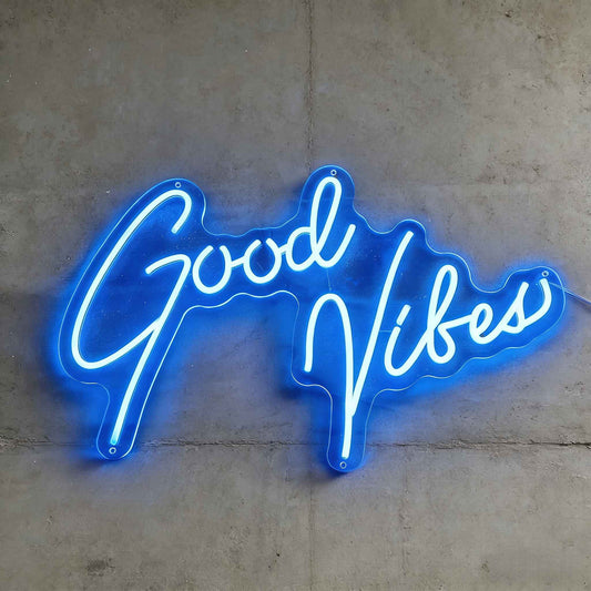 Good Vibes Cursive LED Neon Sign