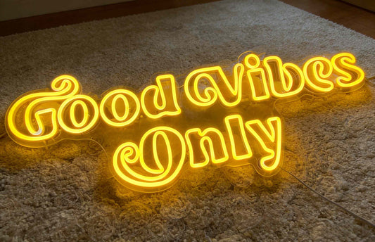 Good Vibes Only Fun Script LED Neon Sign
