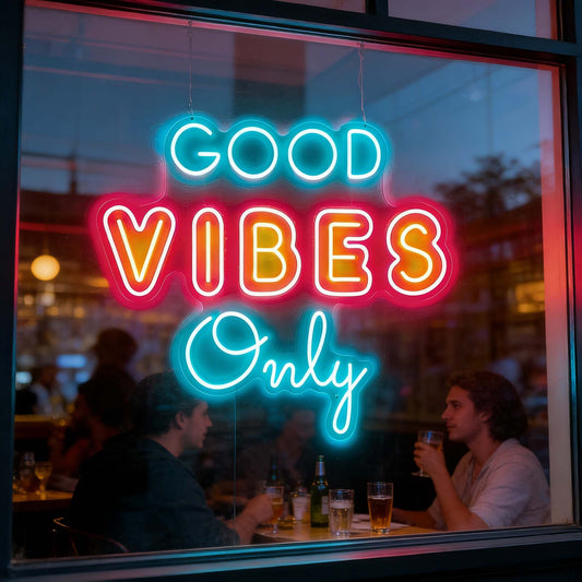 Good Vibes Only Mixed Fonts LED Neon Sign