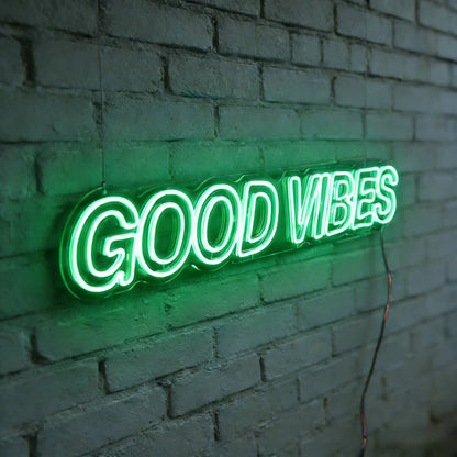 Good Vibes Outline Font LED Neon Sign