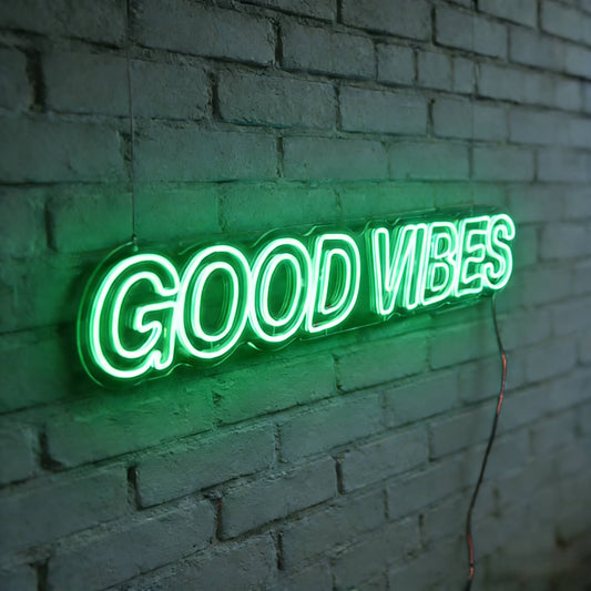 Good Vibes Outline Font LED Neon Sign