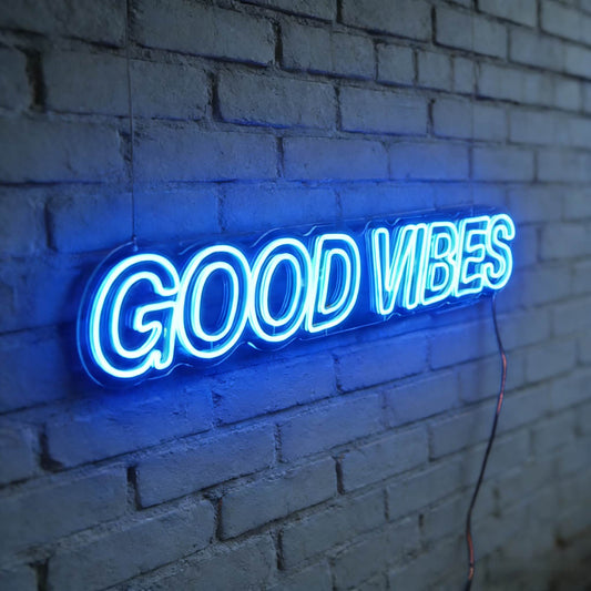 Good Vibes Outline Font LED Neon Sign
