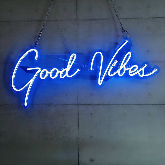 Good Vibes Script LED Neon Sign