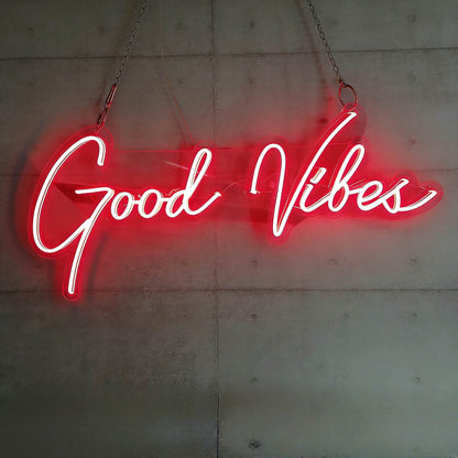 Good Vibes Script LED Neon Sign