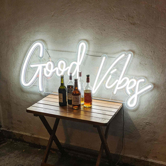 Good Vibes Script V1 LED Neon Sign