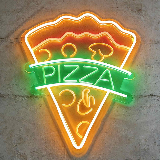 Orange Green Pizza LED Neon Sign